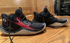 Under Armour Sneakers - Youth Size 7; Jet '23 basketball shoes in black and red