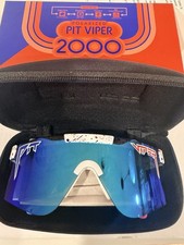 PIT VIPER MERIKA POLARIZED 2000S BLUE REVO SUNGLASSES -NEW-UNWORN- WITH CASE