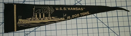 WW1 USS KANSAS BATTLESHIP BB-21 Holsum Bread Us Navy Felt Pennant Premium Insert