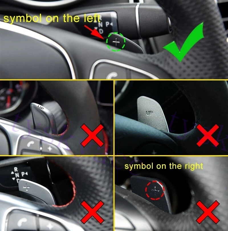 Carbon Fiber Steering Wheel Shift Paddle Shifter For Benz X156 W176 W205 GLE GLC - Image 2 of 4