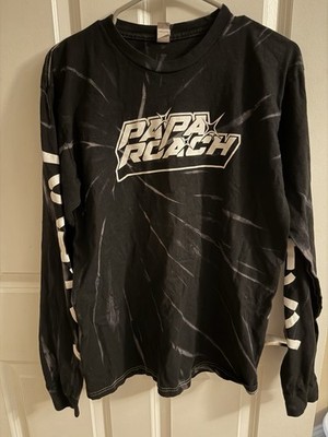 Papa Roach Mascot Pest long-sleeve shirt in black tie-dye Size Medium Tultex