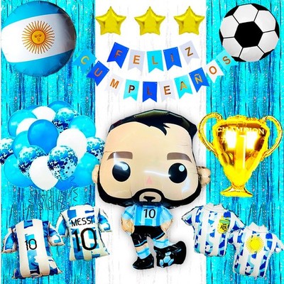 Kit 50 Combo Mundial Seleccion Argentina Globo Campeon