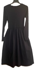 ZARA Mixed Media Midi Dress Size M Black