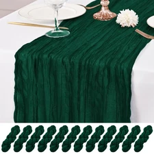 Emerald Green Table Runner 12 Pack 10Ft Cheesecloth Rustic Gauze for Wedding