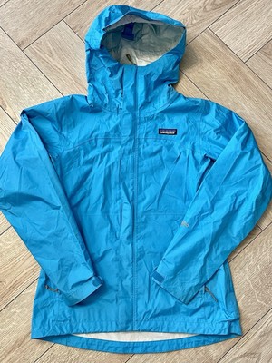 Patagonia Jacket Womens Small Blue Full Zip Rain Torrentshell Windbreaker Hooded