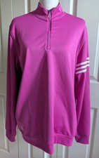 Woman's Adidas Golf 1/4 Zip Lightweight Shirt Sz Medium Purple Pink Climalite