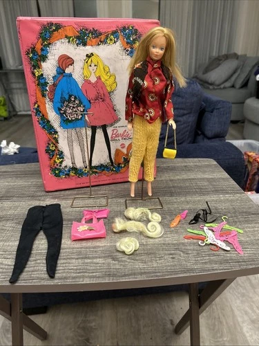 Vintage barbie Doll Lot Including Doll Accessories And storage Case