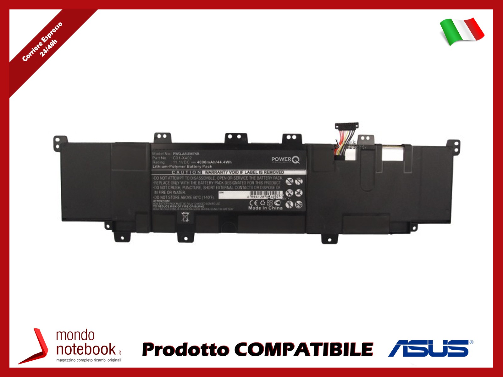 Recensione Batteria PowerQ per Asus S300 S400 4000mAh 11.1V