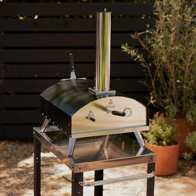  Fired Outdoor Pizza Oven - Portable Stainless Steel Pizza Grill 13'' inch Wood