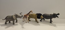 Safari Animals Figures Toy Plastic AS PICTURED MIXED BRANDS Lot Of 4