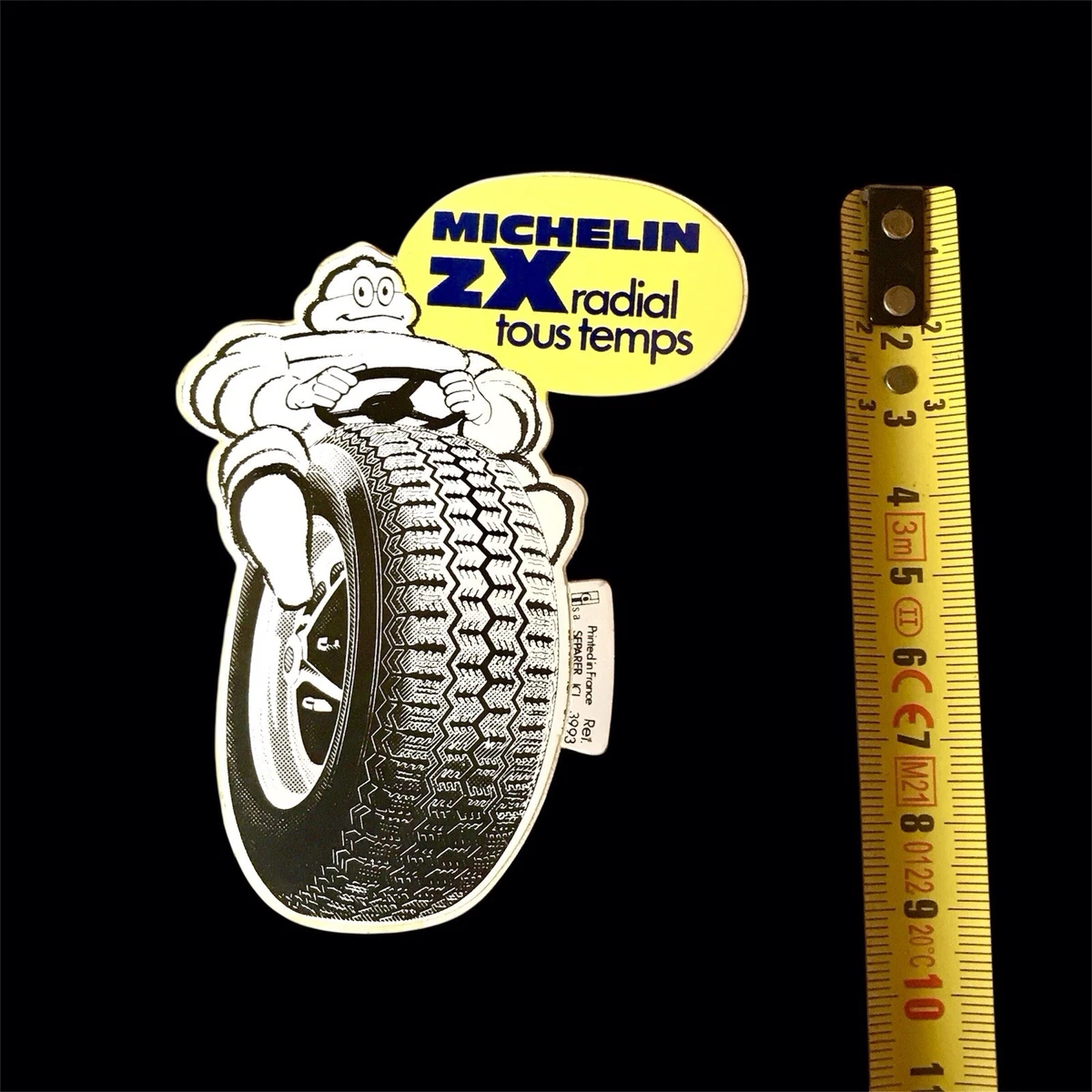 RARE / AUTOCOLLANT - MICHELIN : TRACTEUR PAYSAN BIBENDUM PNEU TYRE / STICKERS
