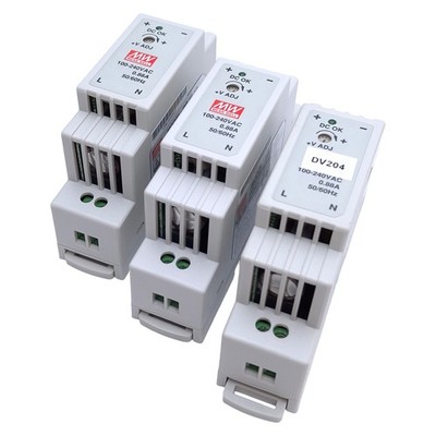 Lot of 3 Mean Well DR-15-12 Single Output Power Supply, 100-240VAC IN, 12VDC OUT
