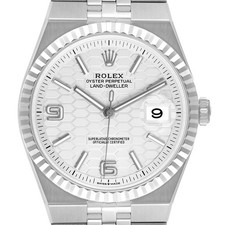 Rolex Land-Dweller Steel White Gold Mens Watch 127334 Unworn