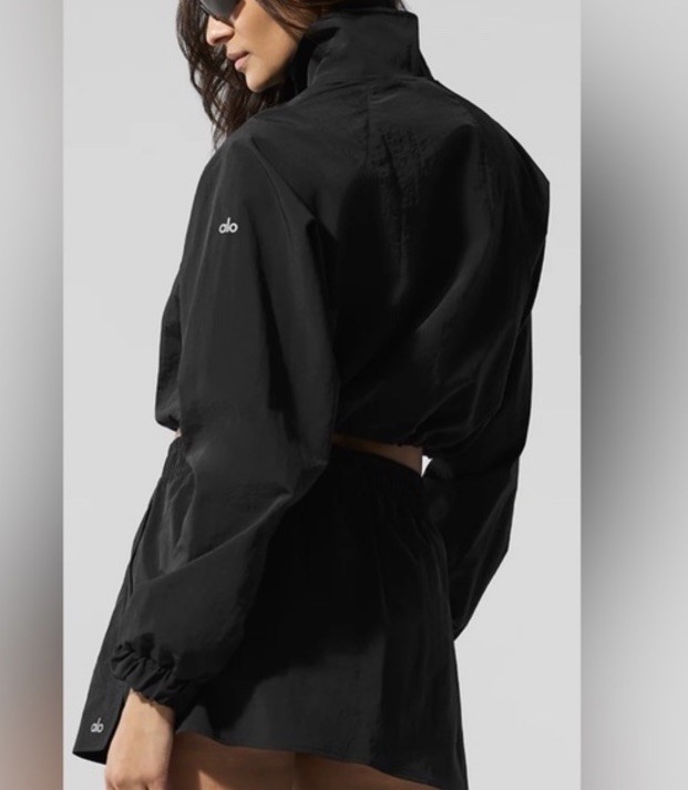 Alo Black Nylon Pullover Jacket Small - image 2