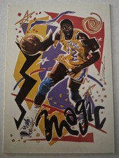 1990-91 NBA Hoops - Art Card Team Checklist Magic Johnson #367