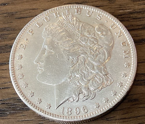 1896 P Morgan Silver Dollar AU condition