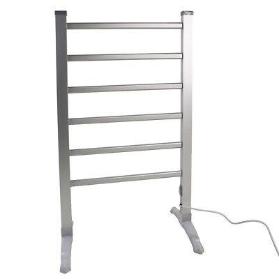 6-Bar Drying Rack Freestanding and Wall-mounted Towel Warmer with Timer and LED Display LCTO5379