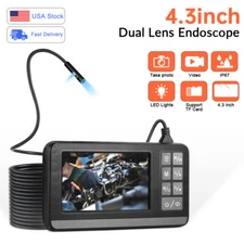 5M 1080P Screen Industrial Endoscope Inspection Camera Dual Lens IP67 Waterproof