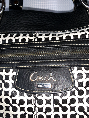 Coach Y2k OP Art Signature Penelope Leather Shoulder Handbag Logo