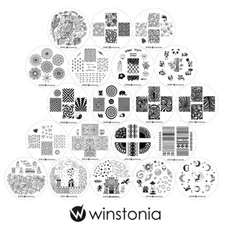 Winstonia Nail Art Stamping Plates Set Stamp Manicure 4TH GEN Template Disc Gel