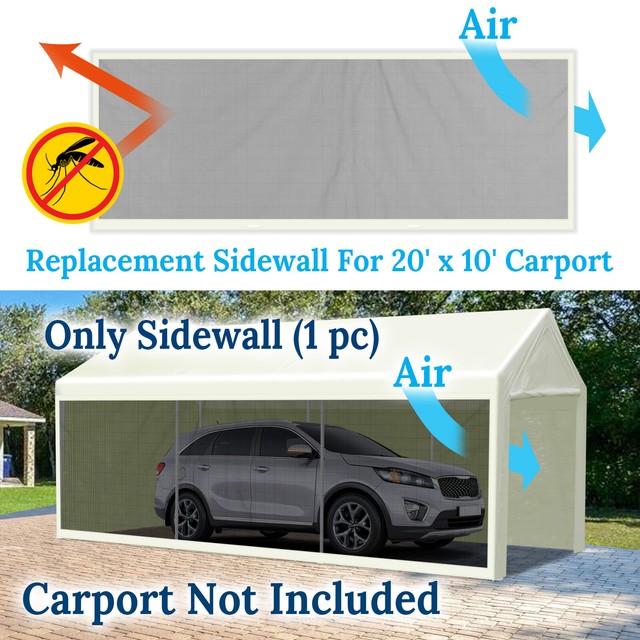 Replacement Sidewall 20x10ft Carport Party Tent Canopy Mosquito