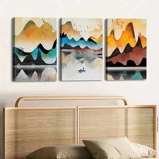 3pcs Contemporary Landscape Mountain Perfect Wall Art Canvas Framed 50x70cm