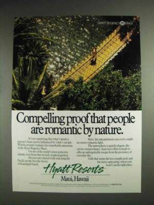 1989 Hyatt Regency Maui Hotel Ad - Romantic by Nature