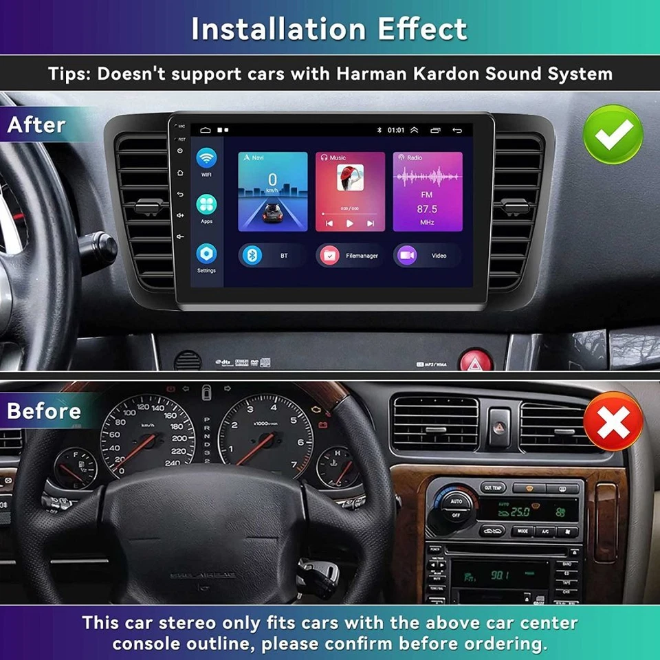 For Subaru Legacy Outback 2003-2009 Android Carplay Car Radio BT GPS Navi 6+64GB - Image 3 of 4