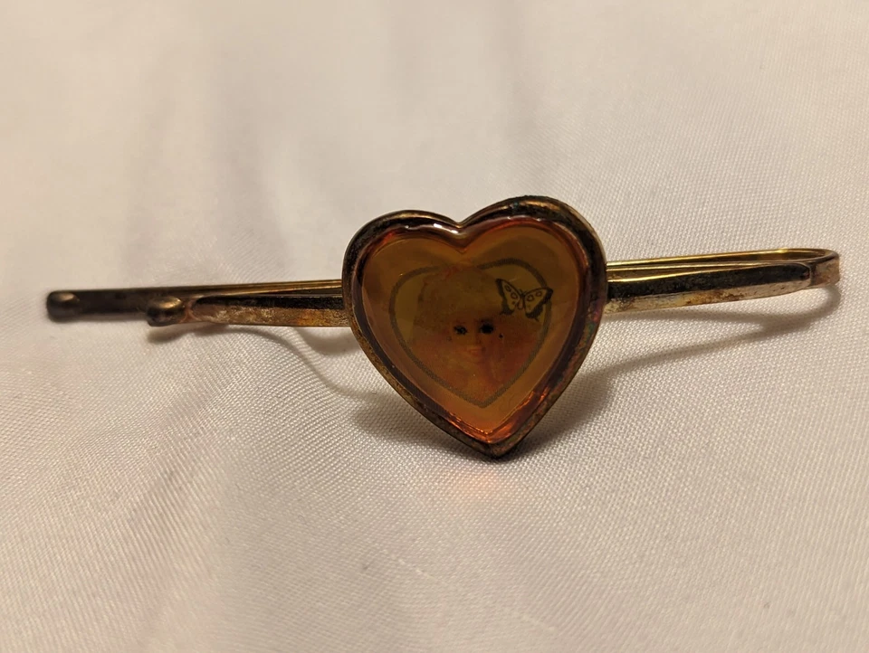 Barbie Hair Pin Gold Tone - Hair Clip/Bobby - Barbie Picture VINTAGE (90s) 3" - Image 2 of 4