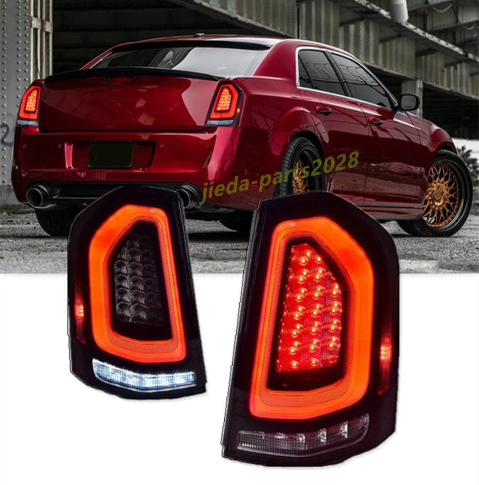 For Chrysler 300C Smoked Black LED Rear Lamps Taillight Dynamic