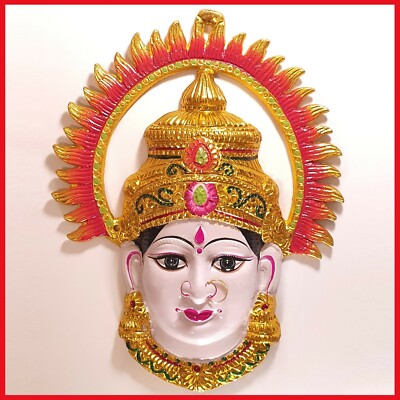 Göttin Lakshmi / Gauri Wandbehang Gesicht mit Nasenring, massive Legierung