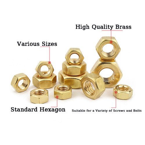 M2 2.5 3 4 5 6 8 10 12 Copper Hexagon Nut Environmental Protection Brass DIN 934 - Picture 4 of 10