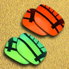 US 2 Pairs Polarized Lenses Replacement for-Oakley Holbrook Mix-Orange Red&Green