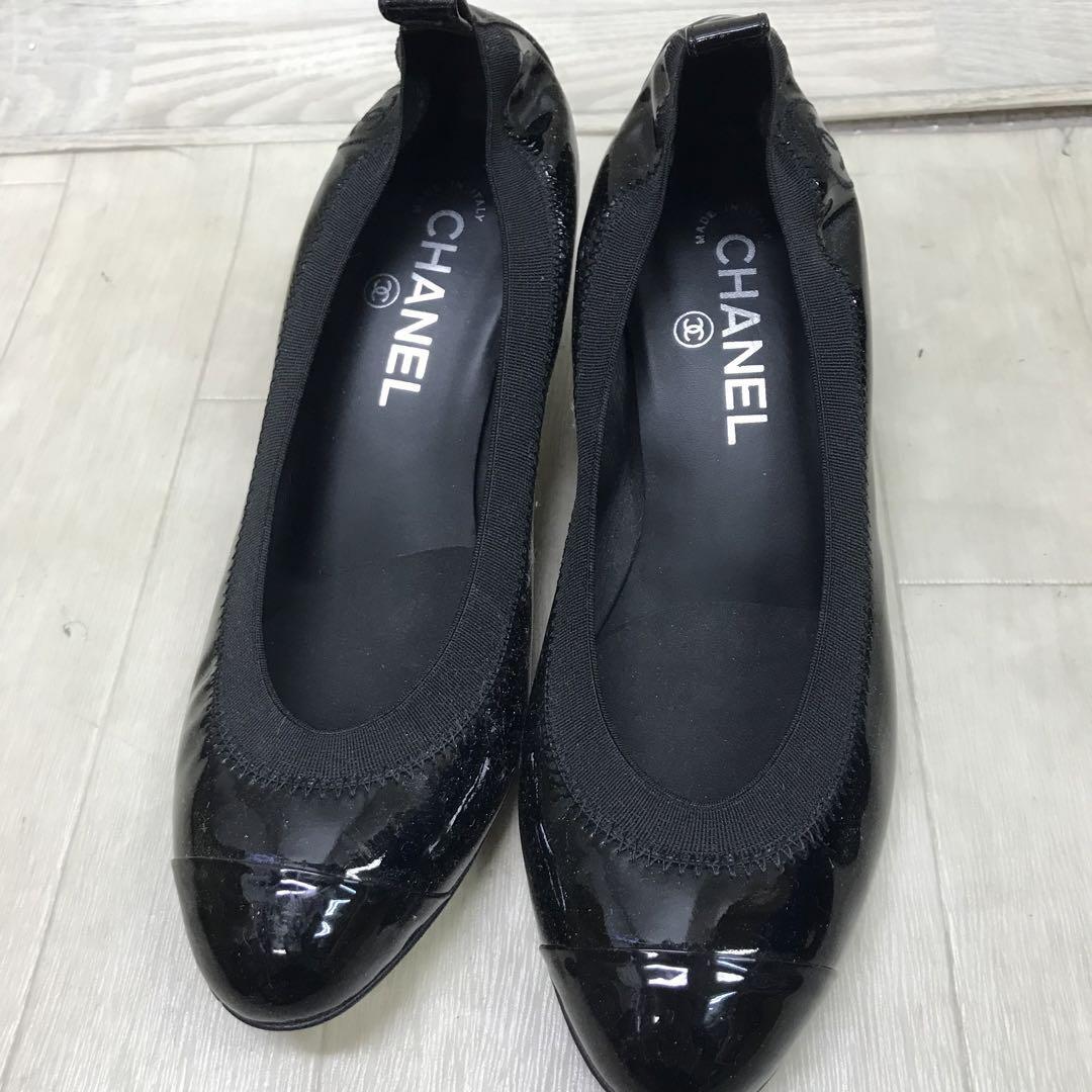 靴 CHANEL Backside Coco Mark Patent Pumps CHANEL COCO Mark patent leather pumps patent Women Black