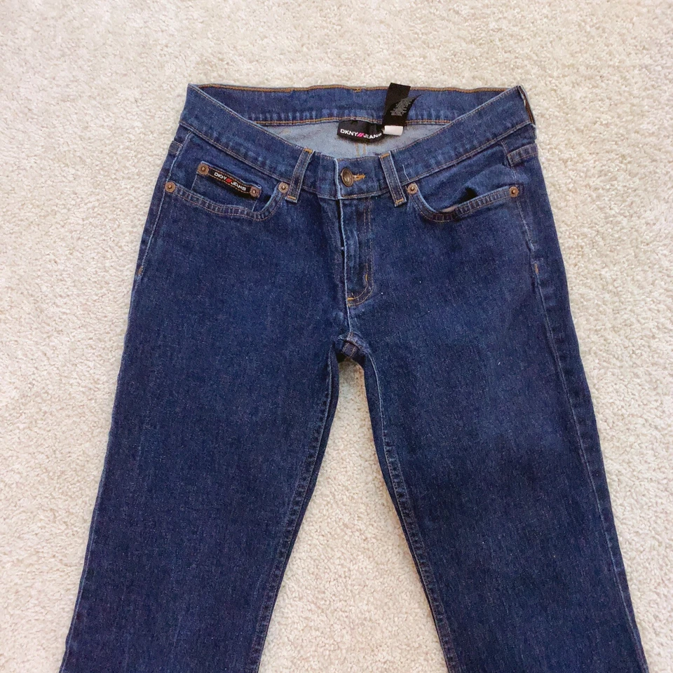 DKNY Blue Jean Denim Flare Wide Leg  Pants Size 7 L Long - Image 4 of 4