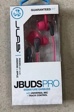 JLab JBuds Pro Wired Signature Earbuds w/Universal Mic & Track Control-Pink