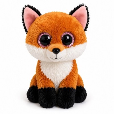 Ty Beanie Boos Slick the Fox Plush 9  Stuffed Animal Soft Toy Pink Glitter Eyes