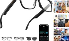 AI Smart Glasses for Men and Women with Chat GPT, Black frame photochromic Lens