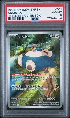 PSA 8 Snorlax Promo Full Art Holo 051 Scarlet & Violet Promos