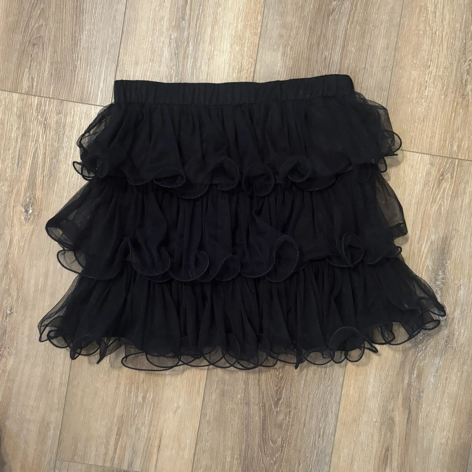 DISNEY D Signed Lined Skirt Ruffle Black Size XL Vacation Party Holiday - Image 3 of 4