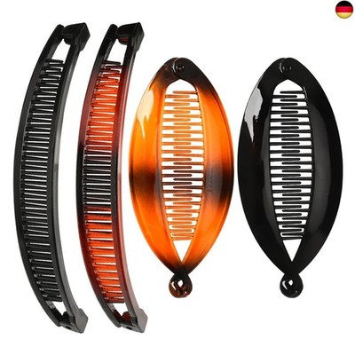 4 Stück Bananenspange Haare, Banana Clip Dickes Haar, Retro Weibliches Haar