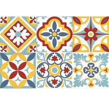 Set de table rectangulaire carreaux de ciment multicolores