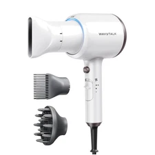 Matte White 1875W Ionic Hair Dryer - Includes Diffuser for Curly Hair Perfection