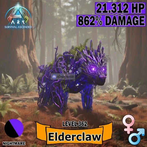 Ark Survival Ascended PC/PS5/XBOX PVE Nightmare Elderclaw 🍃 Level 362 21k HP
