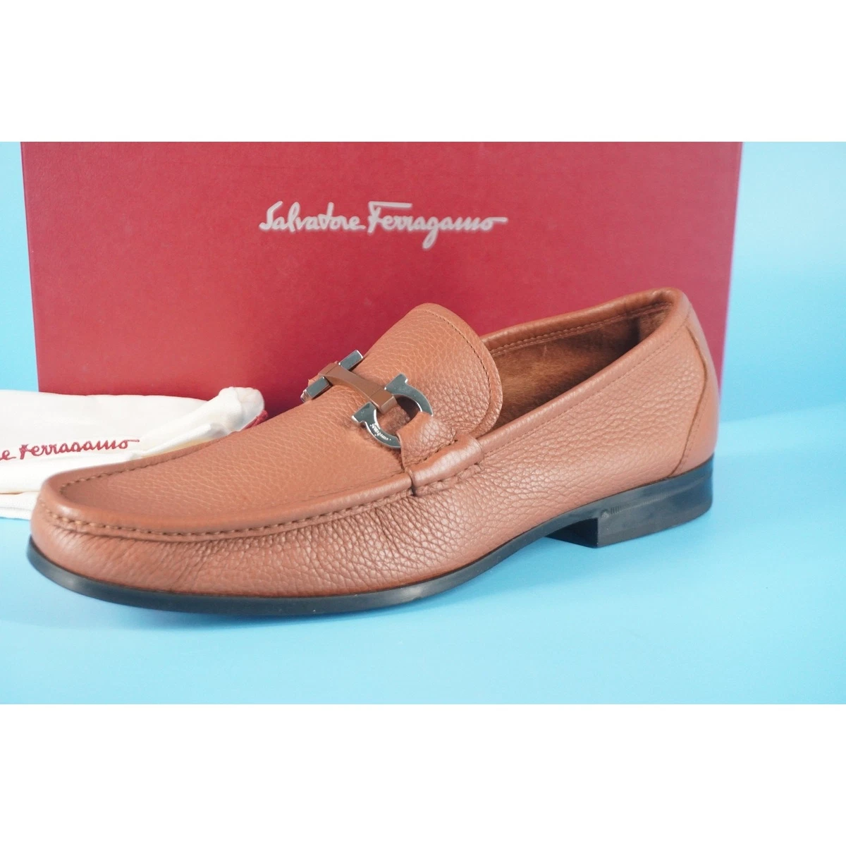 Salvatore Ferragamo Leather Upper Brown Dress Shoes for Men  display picture 1
