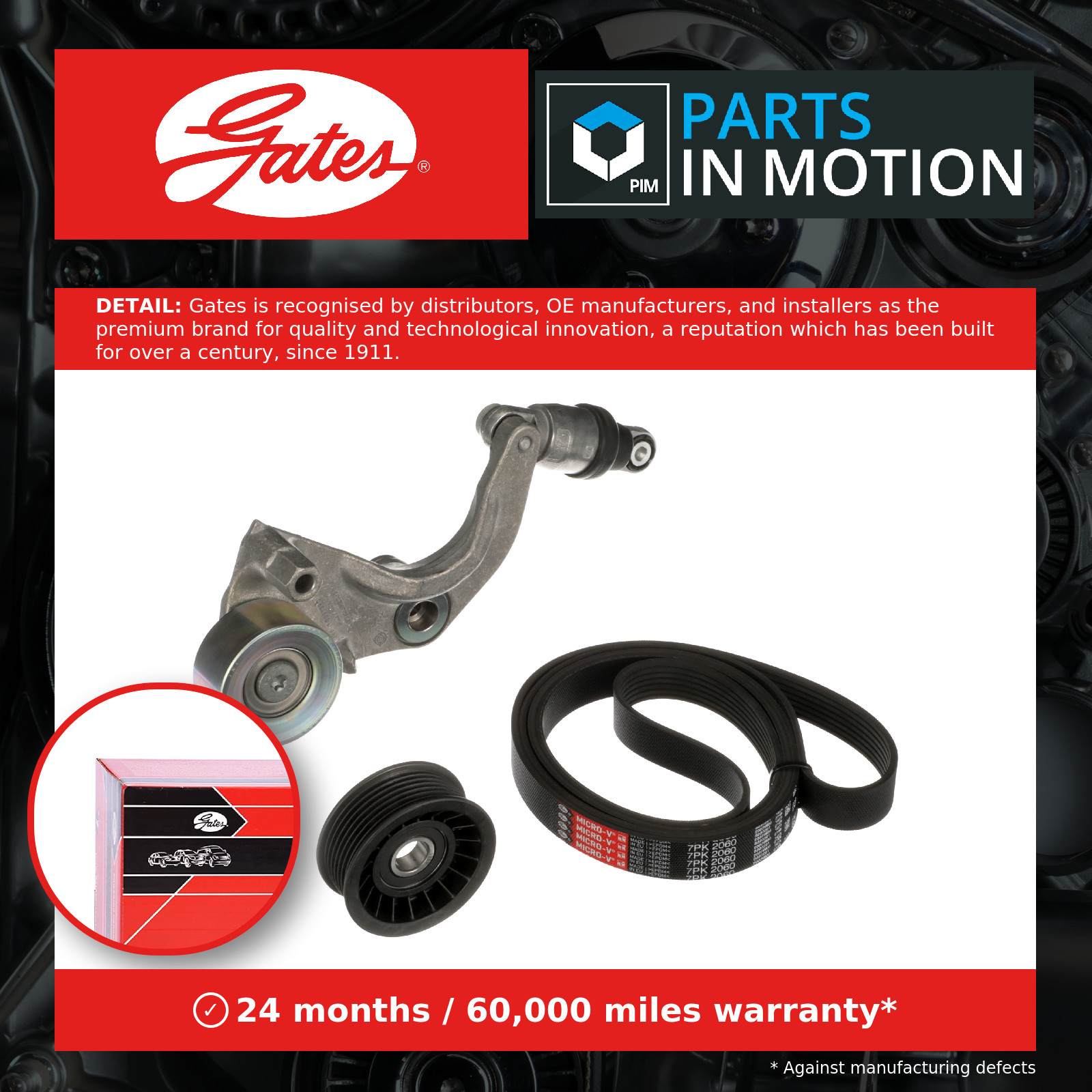 GATES MICRO-V MULTI-RIBBED BELT KIT - K017PK2060 - Image 15