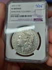 1893 O $1 Morgan Silver Dollar NGC VF Details Graffiti Circulated Key Date Coin
