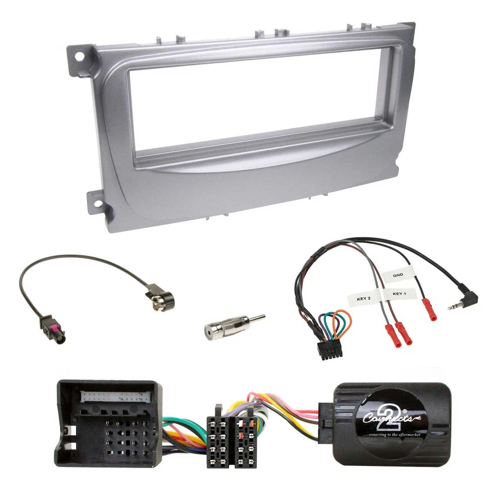 JVC Bluetooth Lenkrad USB DAB Autoradio für Ford Galaxy C-Max ab 2007 Focus silb - Bild 3 von 4