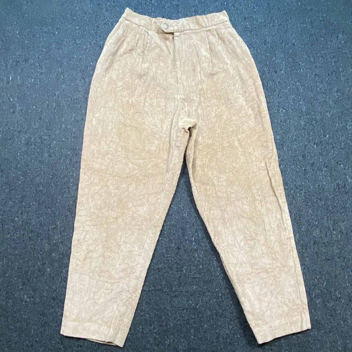 Lord Isaacs Sport Vintage Womens Tan Corduroy High Waist Tapered