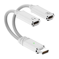 AWINLI USB C Splitter 1 in 2 Out,Dual USB-C Charger and Headphone Adapter,USB...